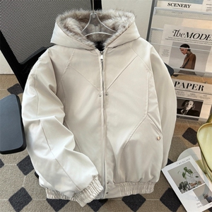自家图9925座山雕棉服厚款米灰色黑色M到2XL,春季牛仔裤搭配鞋子男图片