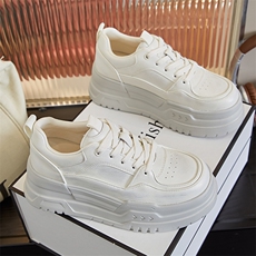 发泡底真皮小白鞋女2024秋冬新款厚底运动板鞋女休闲单鞋百搭女鞋，女鞋休闲鞋，电商A223
