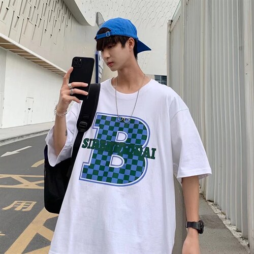 欧美街头字母印花短袖T恤男潮牌宽松T532P30图片