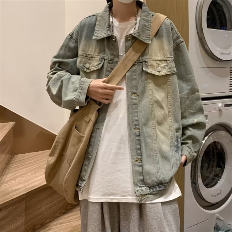 水洗做旧渐变牛仔外套男秋季美式外套J2132P63,男装夹克,星座1116-2