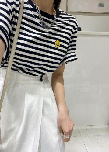 条纹简单t，女装，23