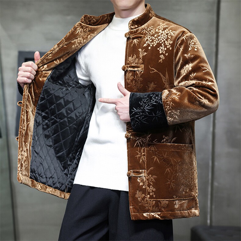 中式盘扣棉服现货大码情侣加厚棉衣丝绒压花MY9911-P130控188,男装棉衣,电商A021
