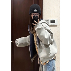 抖音得物高品质二开26春装美式重磅宽松结构双面连帽卫衣外套W68，女装短外套，电商A486-1