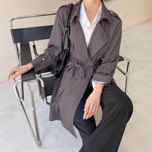 秋季风衣外套，女装风衣，吉之红