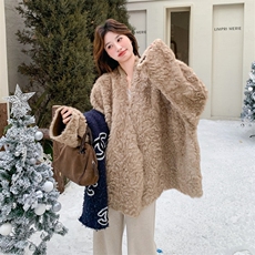 超火现货慵懒风蝙蝠袖宽松皮毛一体2C259-2512-P265-K398，女装短外套，2C259