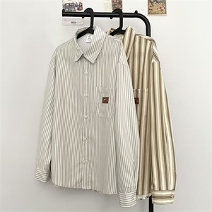 cityboy日系条纹衬衫男长袖春秋设计感潮牌休闲衬衣外套LC124-p33图片