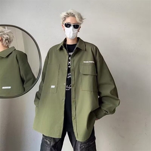 衬衫男长袖韩版潮流高街帅气字母2026春季新款ins外套CY543-P38图片