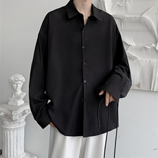 长袖衬衫男宽松情侣韩版港风学生班服休闲衬衣潮CS060-P35送领带，男装衬衫，星座1008