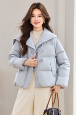 现货2025冬季新款优雅时尚无帽针织领女士保暖加厚羽绒服，女装羽绒服，木子恋