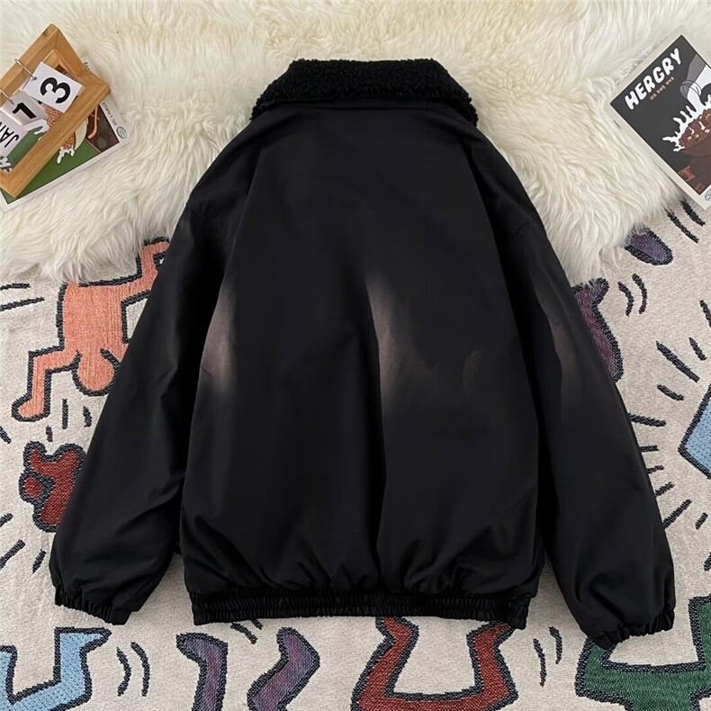 羊羔毛棉服男款秋冬季加绒加厚外套军绿色棉袄美式M9021P80,男装棉衣,星座1116-2