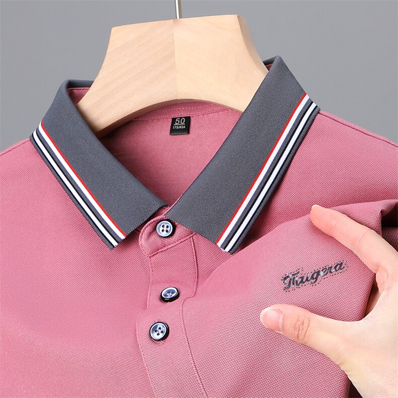 2023新款polo衫男士棉夏装翻领商务简约上衣服男潮t袖短袖男,男装T恤,电商B212（原钱塘6029）