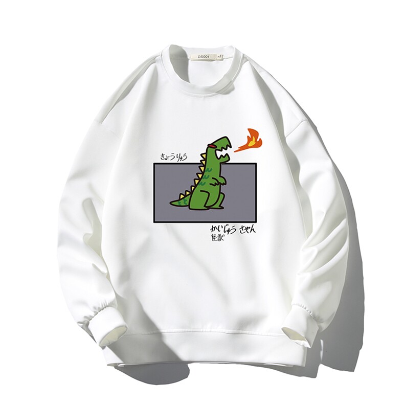 2021秋新款白底平铺卡通印花卫衣面料：100%聚酯纤维W5051-P28,男装卫衣,电商A001