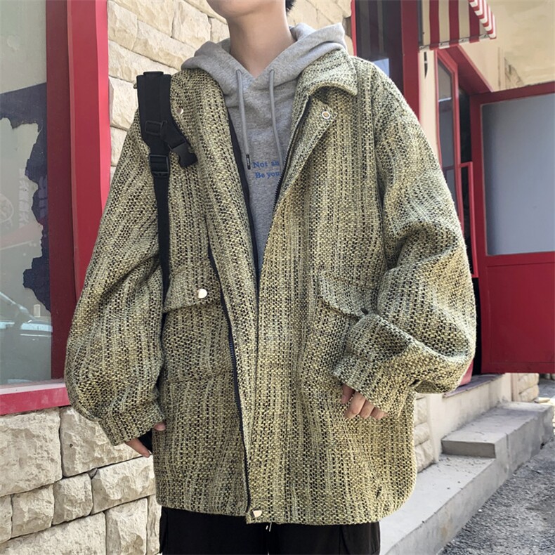 小香风外套男呢子大衣休闲轻熟风夹克秋冬装上衣J1062P95，男装夹克，电商A157