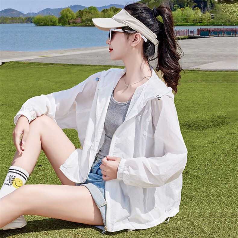 防紫外线透气防晒衣女2025新款夏季宽松大码开衫薄款外套女短款潮,女装防晒衣,蝶眷