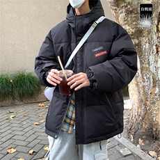 港风冬季新款连帽白鸭绒羽绒服男潮宽松印花YR6144P225控268，男装羽绒服，电商A268A