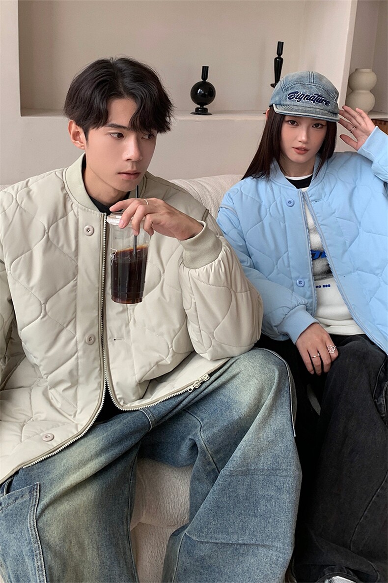 1506-1/M6081/P80葫芦纹日系复古宽松百搭绗线棒球服男女棉衣棉服,男装棉衣,星座1506-1