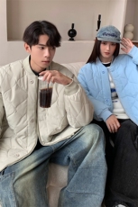 1506-1/M6081/P80葫芦纹日系复古宽松百搭绗线棒球服男女棉衣棉服，男装棉衣，星座1506-1