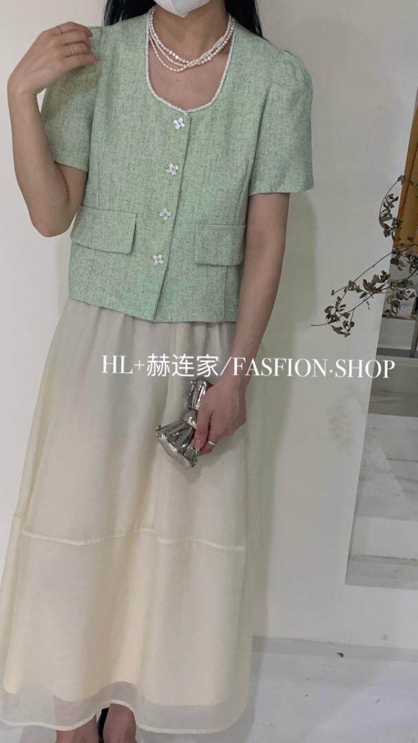 2022夏季新款短袖小香开衫外套，其它，HL+