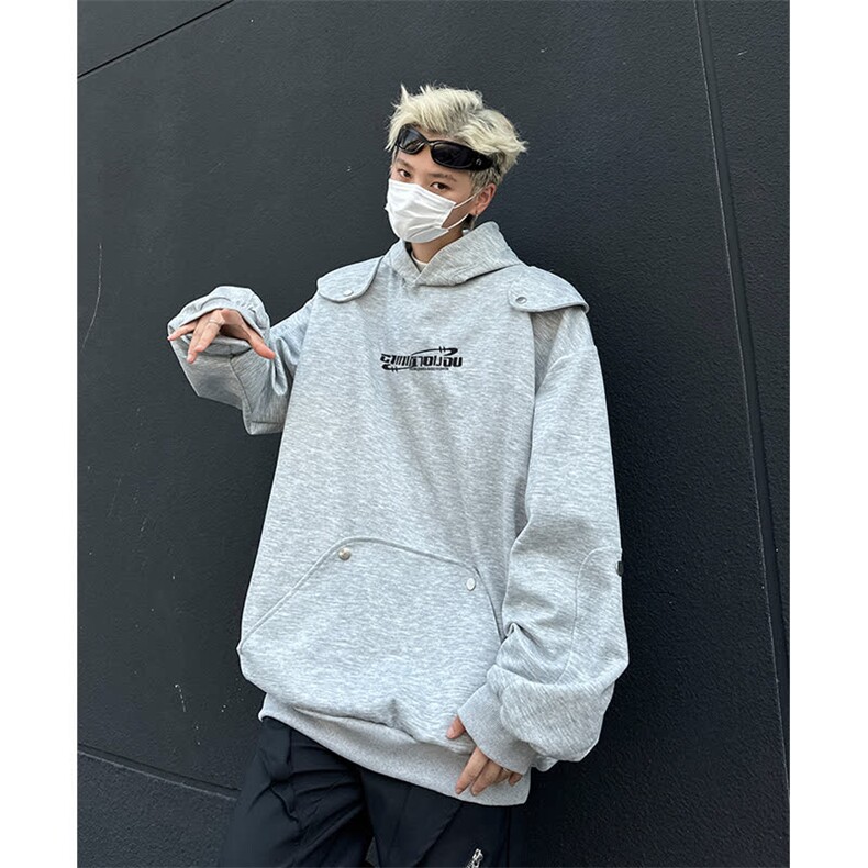 得物品质秋男连帽卫衣字母印花铆钉夹克外套WY118P50,男装夹克,星座1013-1