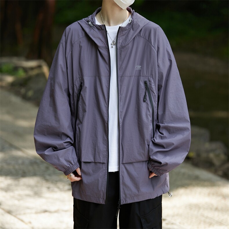2024六色美式连帽防晒衣潮牌宽松双拉链情侣防晒服外套F017-P45,男装防晒衣,星座313A-2