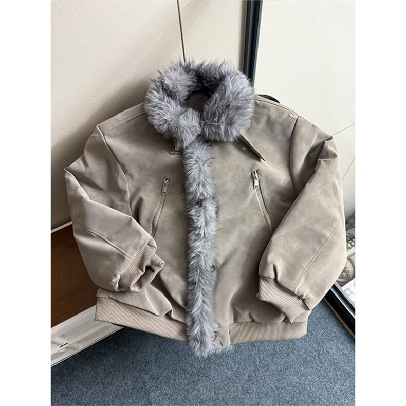 1506-1/M82451/P108冬季座山雕连帽毛领棉衣男女宽松保暖夹克棉服,男装夹克,星座1506-1