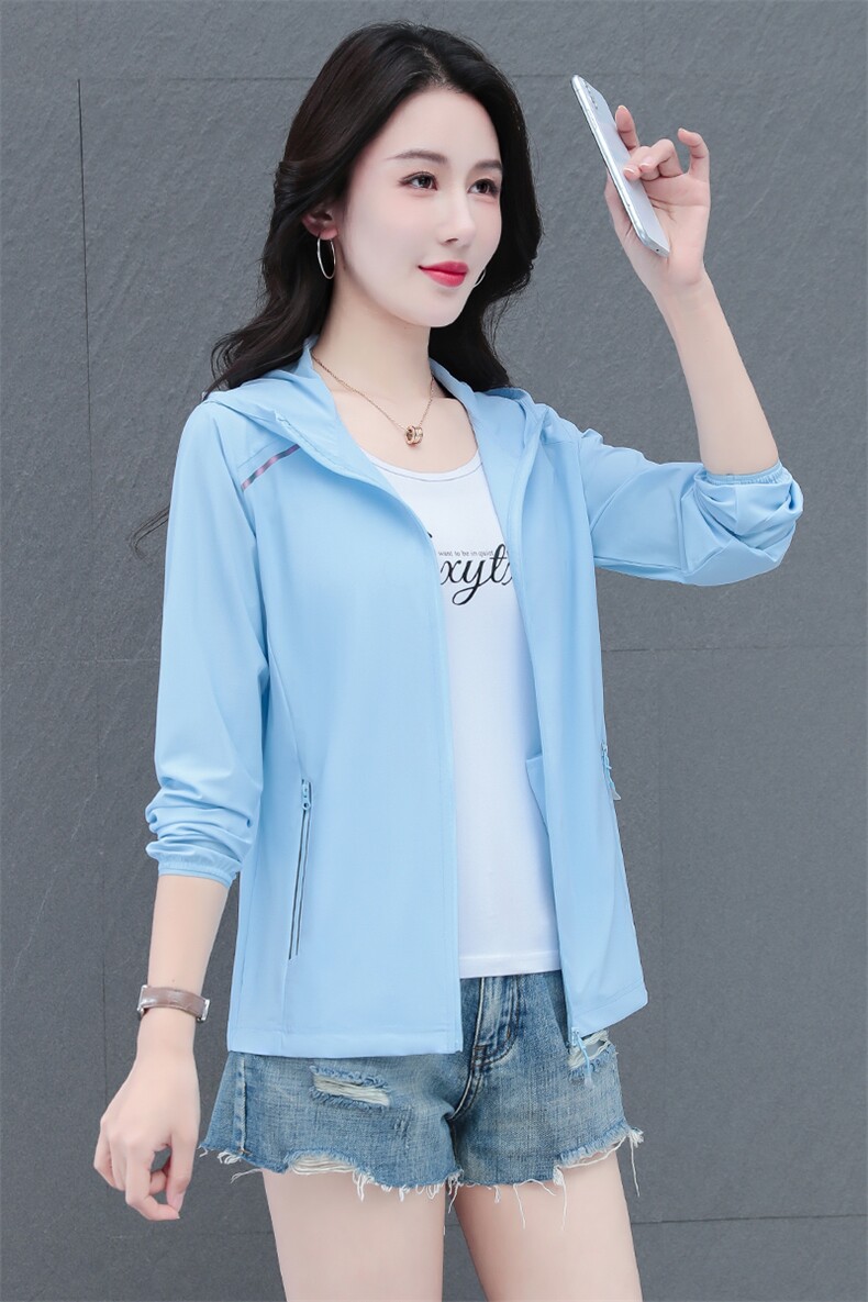 中年妈妈夏季短款轻薄透气皮肤防晒衣外套女防紫外线户外防晒服,女装防晒衣,燕颉服饰