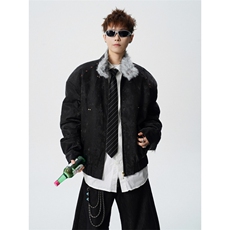 706-LK5046-P148特P现货冬季男立领座山雕毛加厚领棉服外套，男装棉衣，星座706