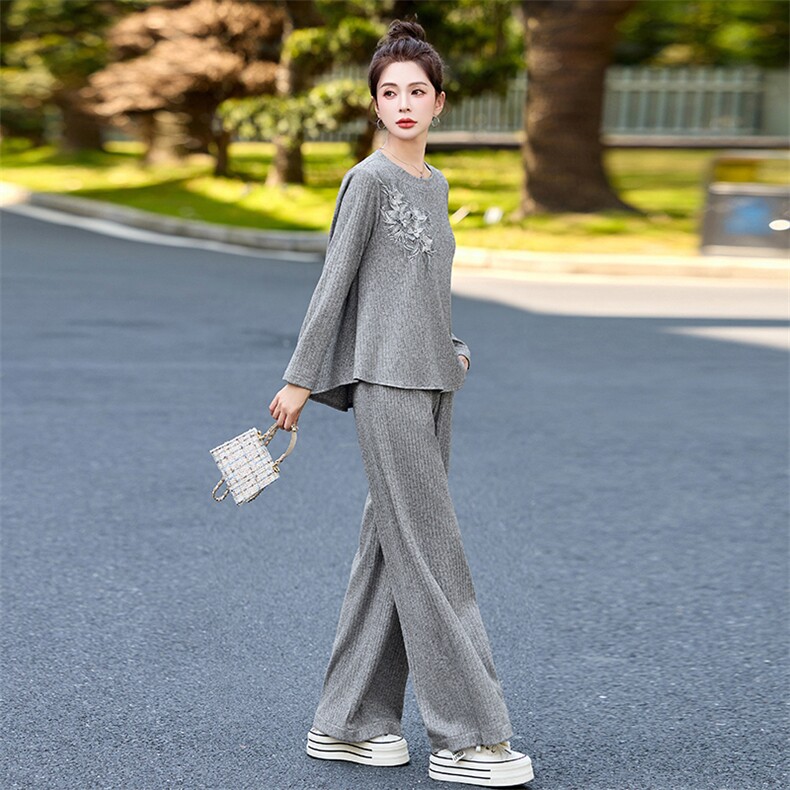 女神时尚洋气气质中式运动休闲减龄宽松韩版短袖阔腿裤套装，女装套装/套裙，梦依杭