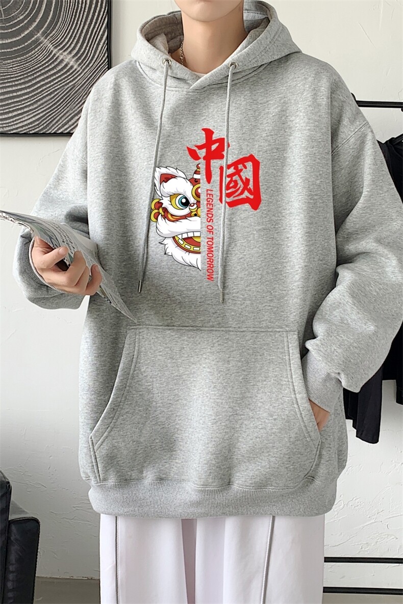 L2415P48延续潮流元素潮趣文字字母印花常规款连帽卫衣男,男装卫衣,星座510A-1