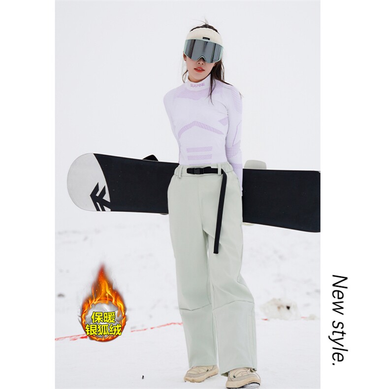 冬日多巴胺时尚滑雪裤男女加绒保暖防水防风登山裤K1002J加绒-P75,男装休闲裤,电商A001-1
