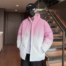 特批P70无差价冬新痞帅渐变色棉服男士时尚防风保暖棉衣外套M2917，男装棉衣，电商A001-1