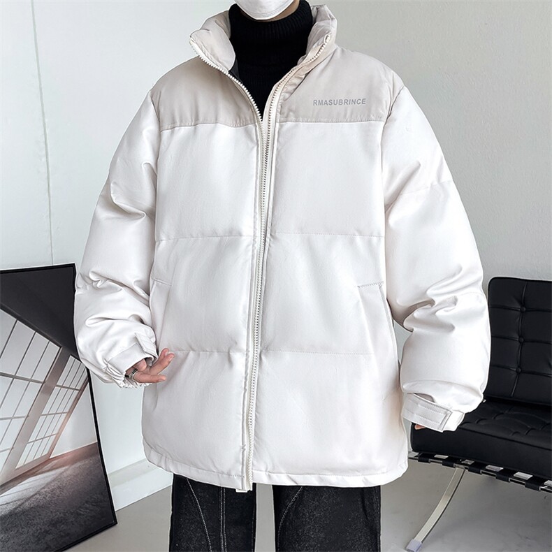 加厚男士冬季棉衣男立领皮棉服字母拼接棉袄外套A266-P01-P80,男装棉衣,电商A266