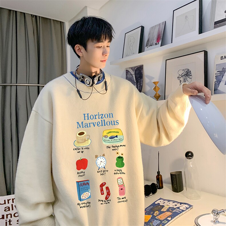 假两件毛衣男大码加绒针织衫男毛线衣M80356-P55加绒P70,男装针织衫/毛衣,电商A040