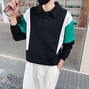 白色2023春装社会小伙修身圆领卫衣男潮WY07-P78 控价108图片