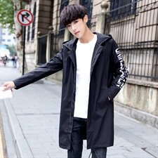 204-W3038B1-P85风衣中长款外套男学生韩版帅气冬季1，男装风衣，星座204