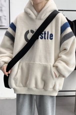秋冬港风加绒加厚连帽羊羔绒卫衣男女羊羔毛外套973-P90控价118，男装卫衣，电商A441-1