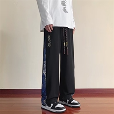 直筒垂感刺绣卫裤男潮牌休闲裤子青少年学生春秋男裤运动长裤，男装休闲裤，四季星座218-1