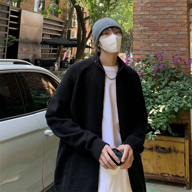 学院风徽章刺绣针织开衫秋冬季慵懒风设计毛衣上衣外套图片