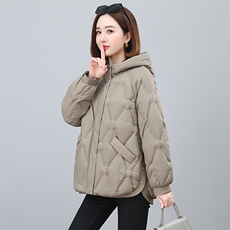 2023新款时尚宽松连帽羽绒服女短款加厚保暖外套，女装羽绒服，依恋蒂丝