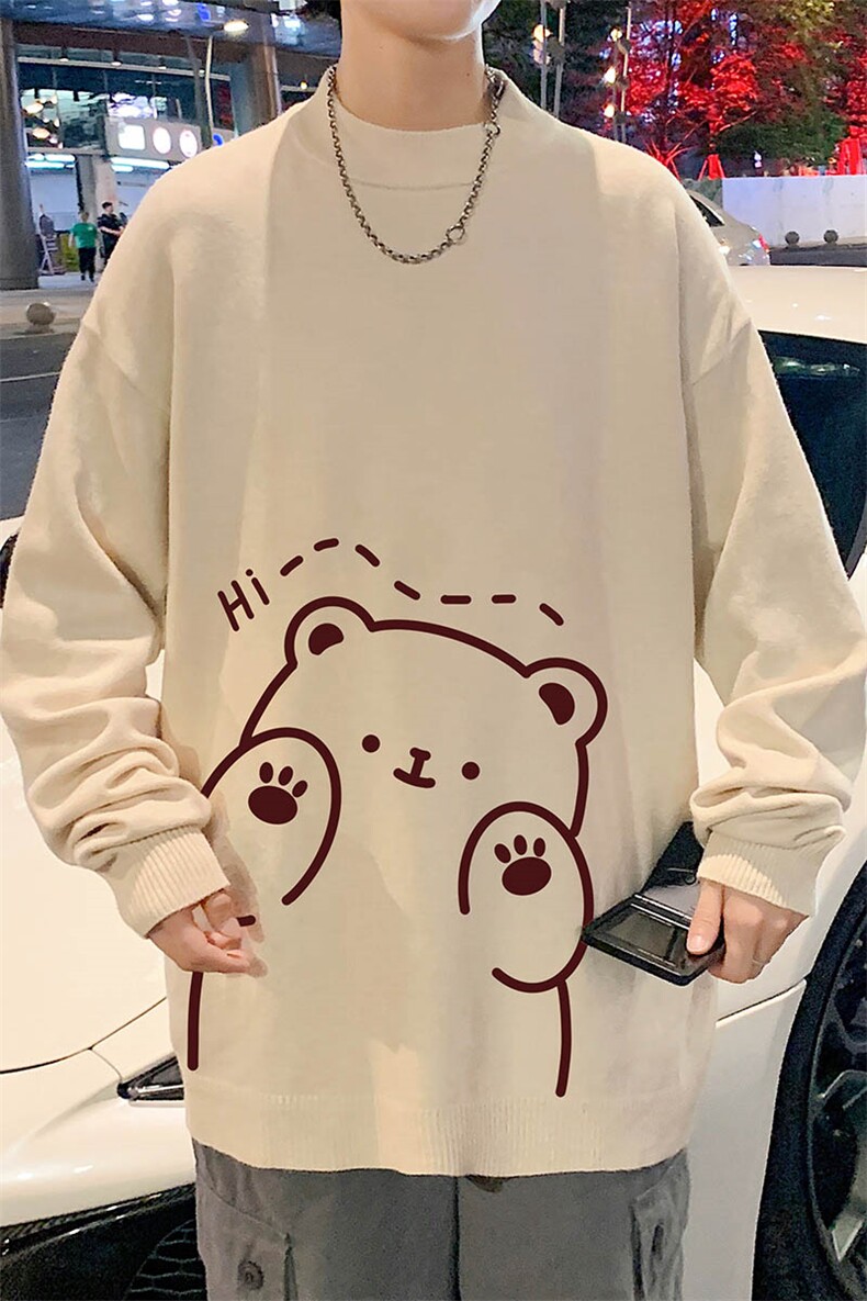 半高领毛衣男士大码针织衫男毛线衣男M18236-P45加绒款-P65,男装针织衫/毛衣,电商A040