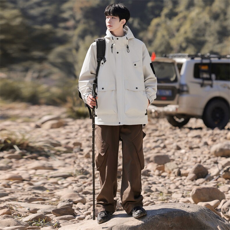 山系户外运动休闲工装连帽冲锋衣拉链夹克外套A406JK3527特P80,男装夹克,星座309（原A406）