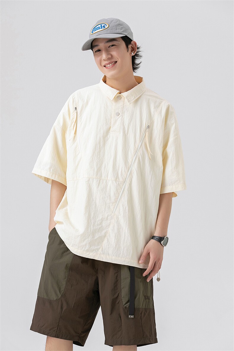 夏季潮流休闲衬衣宽松大码短袖衬衫A161-1704-P40,男装衬衫,电商A161