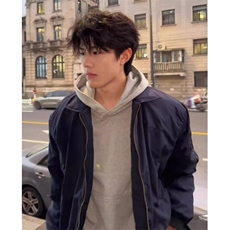 藏青色飞行员夹克外套男秋冬款短款棉服夹棉棒球服J832，男装夹克，星座1116A（原606A-3）