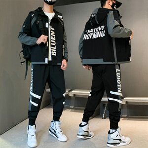 2021春秋新款夹克外套男装搭配一套潮流韩版休闲套装DS873T图片