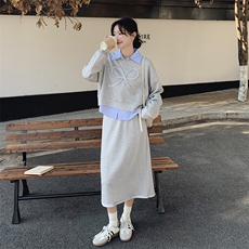 现货三件套卫衣+衬衫+半身裙2C206-L128-P175-K248，女装套装/套裙，2C206