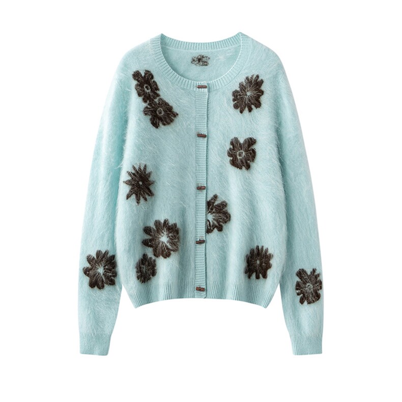 2025年秋季时尚百搭通勤简约休闲牛骨扣开衫，女装羊绒衫，万品羊绒