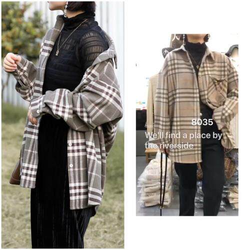 加厚衬衣，女装，E·风尚