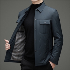 2025新款中青年时尚休闲工装棉衣男士冬款中年翻领棉服外套，男装棉衣，钱塘723