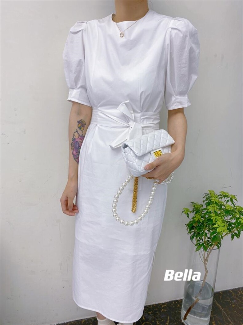 2022年夏季新款收腰连衣裙,女装连衣裙,Bella(2F)
