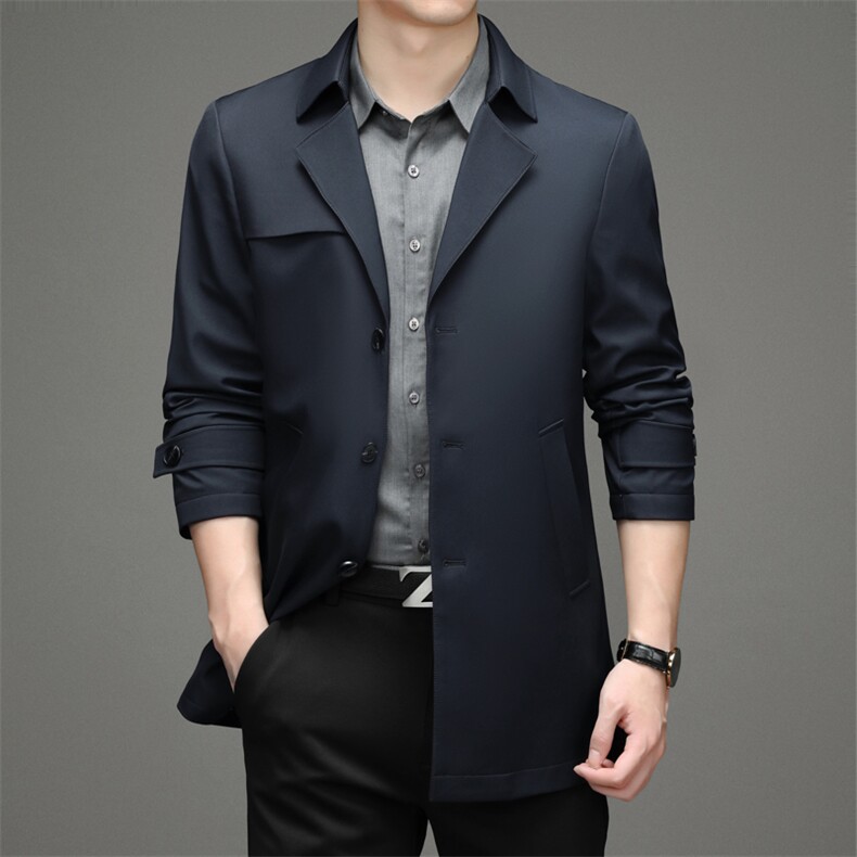 CD7072F钱塘2020-2春秋新款时尚休闲潮流帅气中年男士风衣P132，男装风衣，钱塘207-2